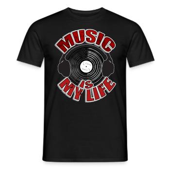 MUSIC is my life Headset - T-shirt homme - noir - Devant - AI Model Male 178 light (178cm)