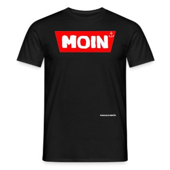 Moin Begrüßung ... Miesmuschelartwuermchen - Männer T-Shirt - Schwarz - Vorne - AI Model Male 178 light (178cm)