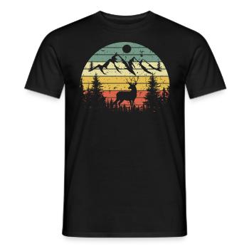CHASSEUR DE CERF - Men's T-Shirt - black - Front - AI Model Male 178 light (178cm)