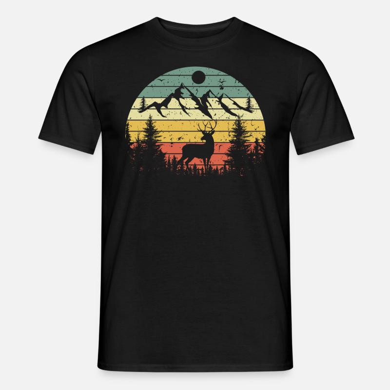Jäger von Hirschen - Männer T-Shirt - Schwarz