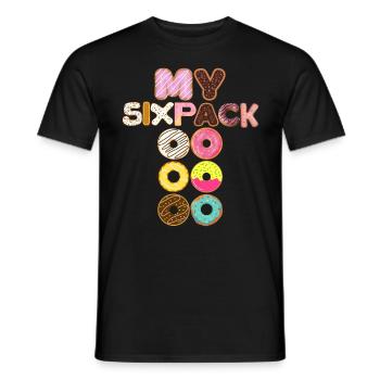 Donuts My Sixpack Sprinkles Sweets Junk Food - Men's T-Shirt - black - Front - AI Model Male 178 light (178cm)