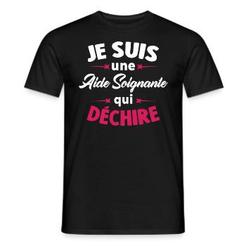 Je Suis Une Aide Soignante Qui Déchire - T-shirt homme - noir - Devant - AI Model Male 178 light (178cm)