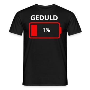 Bitte Geduld ein leeres Akku mit einem Prozent - Männer T-Shirt - Schwarz - Vorne - AI Model Male 178 light (178cm)