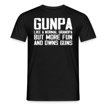 Gunpa like a normal grandpa but more fun and owns - Men's T-Shirt - black - Front - AI Model Male 178 light (178cm)
