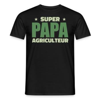 Super farmer dad - Men's T-Shirt - black - Front - AI Model Male 178 light (178cm)