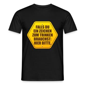 Zeichen Zum Trinken Saufshirt Mallorca Saufen Bier - Männer T-Shirt - Schwarz - Vorne - AI Model Male 178 light (178cm)