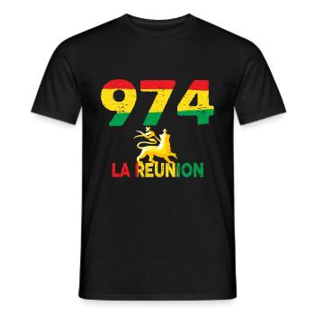 Die Rastafari Reunion 974 Geschenk Vibrationen Rasta - Männer T-Shirt - Schwarz - Vorne - AI Model Male 178 light (178cm)