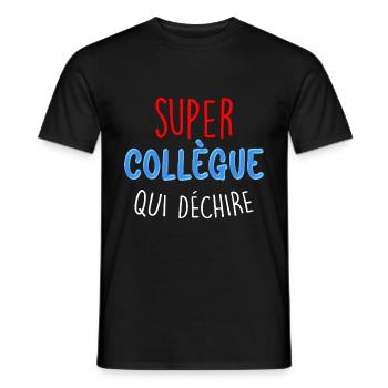 Super Collègue Qui Déchire Humour - T-shirt homme - noir - Devant - AI Model Male 178 light (178cm)