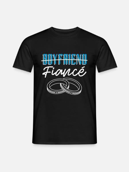 Fiancé, Partner, Boyfriend, Gift, Engagement - Men's T-Shirt - black
