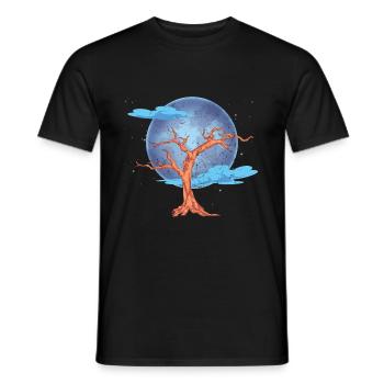 Amoureux de la nature Arbre Cadeau Pleine Lune Nature - T-shirt homme - noir - Devant - AI Model Male 178 light (178cm)