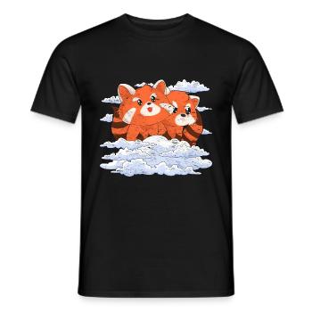 Chinese Animal Gift Clouds Red Panda - Men's T-Shirt - black - Front - AI Model Male 178 light (178cm)