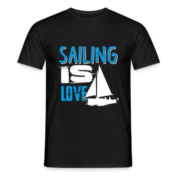 Sailing Is Love - Men's T-Shirt - black - Front - AI Model Male 178 light (178cm)