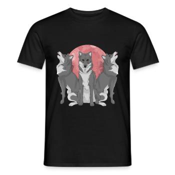 Wolf - T-shirt homme - noir - Devant - AI Model Male 178 light (178cm)