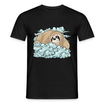 Lazy Zoo Animal Gift Cute Clouds Sloth - Men's T-Shirt - black - Front - AI Model Male 178 light (178cm)