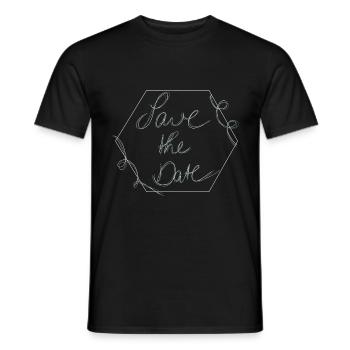 Save The Date Calligraphie Minimalisme - T-shirt homme - noir - Devant - AI Model Male 178 light (178cm)