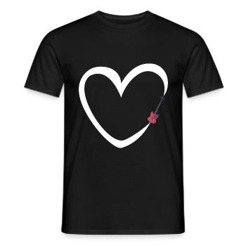 Guitare électrique Guitariste de coeur Rock Bass Music - T-shirt homme - noir - Devant - AI Model Male 178 light (178cm)