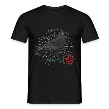 Wikinger Mythologie Geschenk Rose Rabe Krähe - Männer T-Shirt - Schwarz - Vorne - AI Model Male 178 light (178cm)