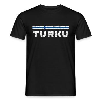 Turku Vintage - Männer T-Shirt - Schwarz - Vorne - AI Model Male 178 light (178cm)