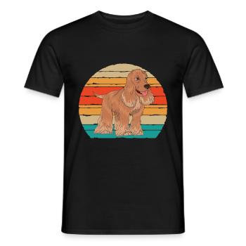 Retro Dog Lover Dogs Gift Cocker Spaniel - Men's T-Shirt - black - Front - AI Model Male 178 light (178cm)