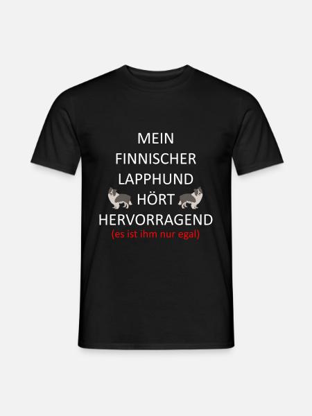 Finnischer Lapphund Hütehund Lapinkoira Hund - Männer T-Shirt - Schwarz