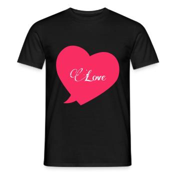 I love - i love You - Men's T-Shirt - black - Front - AI Model Male 178 light (178cm)