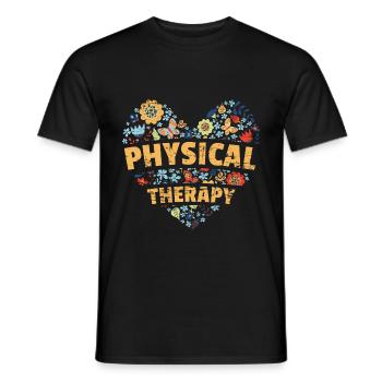 Fysiotherapie - Heren T-shirt - zwart - Voor - AI Model Male 178 light (178cm)