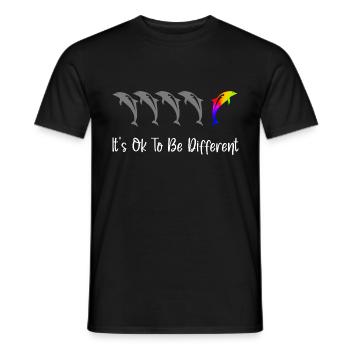 Es ist in Ordnung, anders zu sein - Delfine - Männer T-Shirt - Schwarz - Vorne - AI Model Male 178 light (178cm)