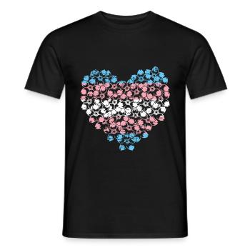Trans Pride Heart LGBT Transgender - Men's T-Shirt - black - Front - AI Model Male 178 light (178cm)