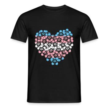 Trans Flagge Herz LGBT Transgender - Männer T-Shirt - Schwarz - Vorne - AI Model Male 178 light (178cm)