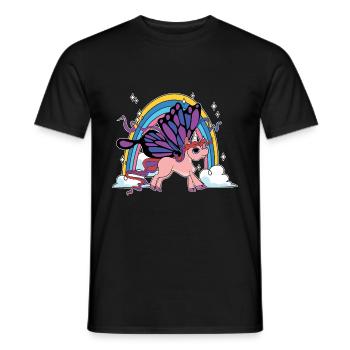 Rainbow Animal Gift Licorne papillon - T-shirt homme - noir - Devant - AI Model Male 178 light (178cm)
