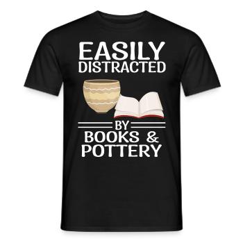 Pottery sayings | Pottery Books Reading Gifts - Men's T-Shirt - black - Front - AI Model Male 178 light (178cm)