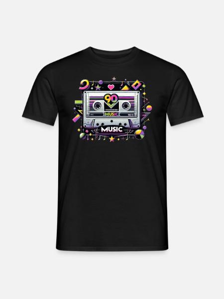 Elektrische 90er-Jahre-Kassetten-Vibes - Männer T-Shirt - Schwarz