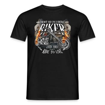 1984 Vintage Anniversaire Biker Chopper Moto - T-shirt homme - noir - Devant - AI Model Male 178 light (178cm)