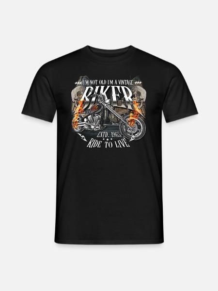 1965 Jahrgang Geburtstag Biker Motorrad - Männer T-Shirt - Schwarz