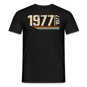 Millésime Anniversaire 1977 Fête Anniversaire 1977 - T-shirt homme - noir - Devant - AI Model Male 178 light (178cm)