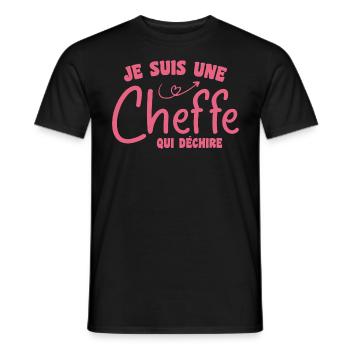 Je suis une cheffe qui déchire - T-shirt homme - noir - Devant - AI Model Male 178 light (178cm)