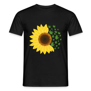 Hippie Sunshine Weed Sunflower - Men's T-Shirt - black - Front - AI Model Male 178 light (178cm)