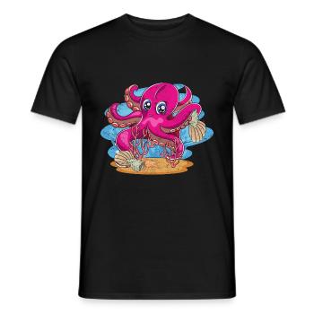 Süßer Kraken Ozean Tierliebhaber Geschenk Oktopus - Männer T-Shirt - Schwarz - Vorne - AI Model Male 178 light (178cm)