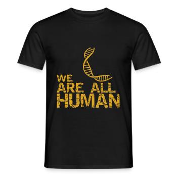 we are all human - dna - Men's T-Shirt - black - Front - AI Model Male 178 light (178cm)