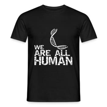 we are all human - dna - Men's T-Shirt - black - Front - AI Model Male 178 light (178cm)
