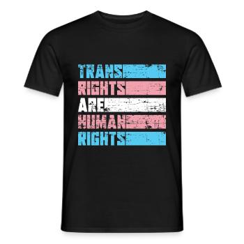Trans Human Rights LGBT Transgender - Men's T-Shirt - black - Front - AI Model Male 178 light (178cm)
