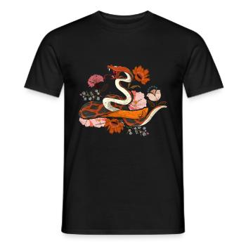 Animal Wildflowers Predator Gift Flowers Snake - Men's T-Shirt - black - Front - AI Model Male 178 light (178cm)