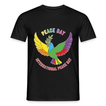 Peace Day Rainbow Dove - Männer T-Shirt - Schwarz - Vorne - AI Model Male 178 light (178cm)