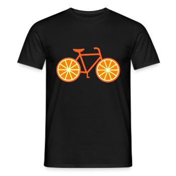 Vélo orange - T-shirt homme - noir - Devant - AI Model Male 178 light (178cm)