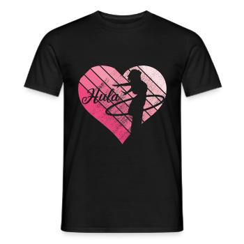 Hula Hupp vintage retro coeur Huller Hoop - T-shirt homme - noir - Devant - AI Model Male 178 light (178cm)