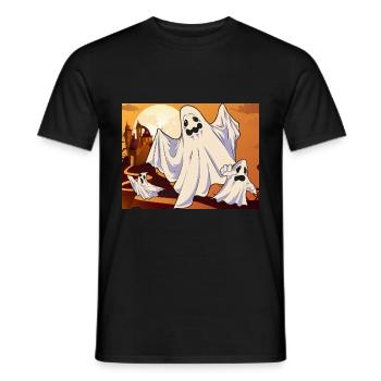 Effrayant cadeau d’Halloween Full Moon Ghost - T-shirt homme - noir - Devant - AI Model Male 178 light (178cm)