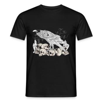 Cristaux Occulte Crâne Crow Cadeau Corbeau Corbeau - T-shirt homme - noir - Devant - AI Model Male 178 light (178cm)