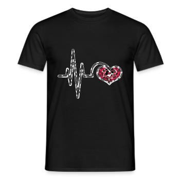 Bauernhof Tier Kuh Geschenk Herzschlag Kuh Muster - Männer T-Shirt - Schwarz - Vorne - AI Model Male 178 light (178cm)