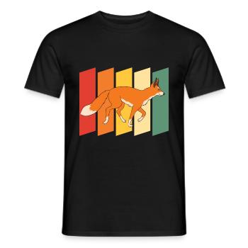 Natur Waldbewohner Wald Tier Geschenk Retro Fuchs - Männer T-Shirt - Schwarz - Vorne - AI Model Male 178 light (178cm)