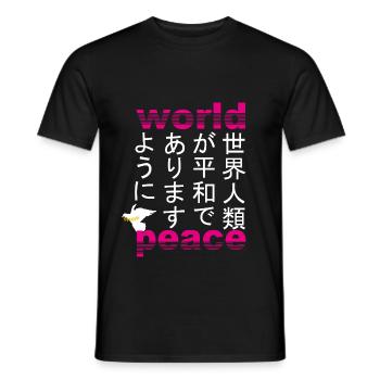 Paix mondiale - T-shirt homme - noir - Devant - AI Model Male 178 light (178cm)